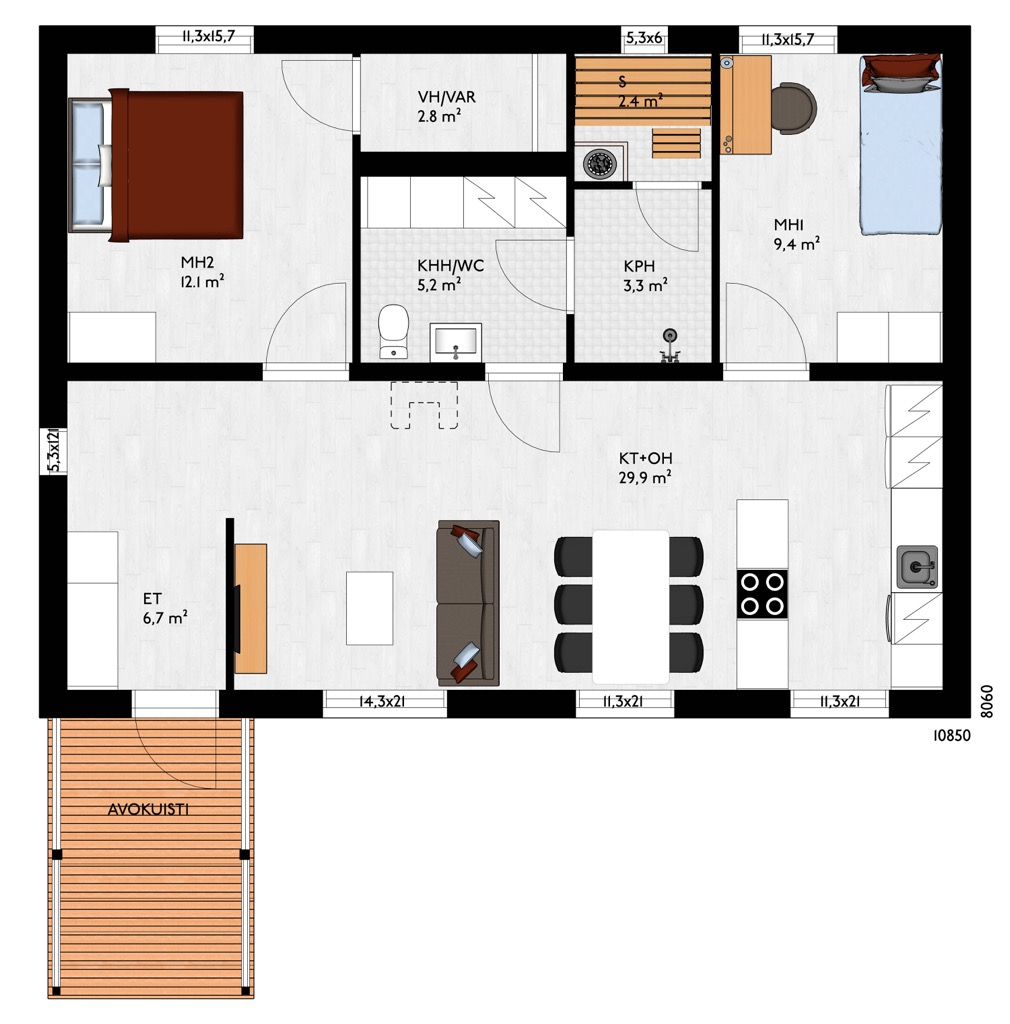 Kiiruna Hirsitalo – turvallinen hirsitalopaketti