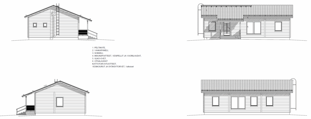 Hirsi-Kantojärvi S julkisivut