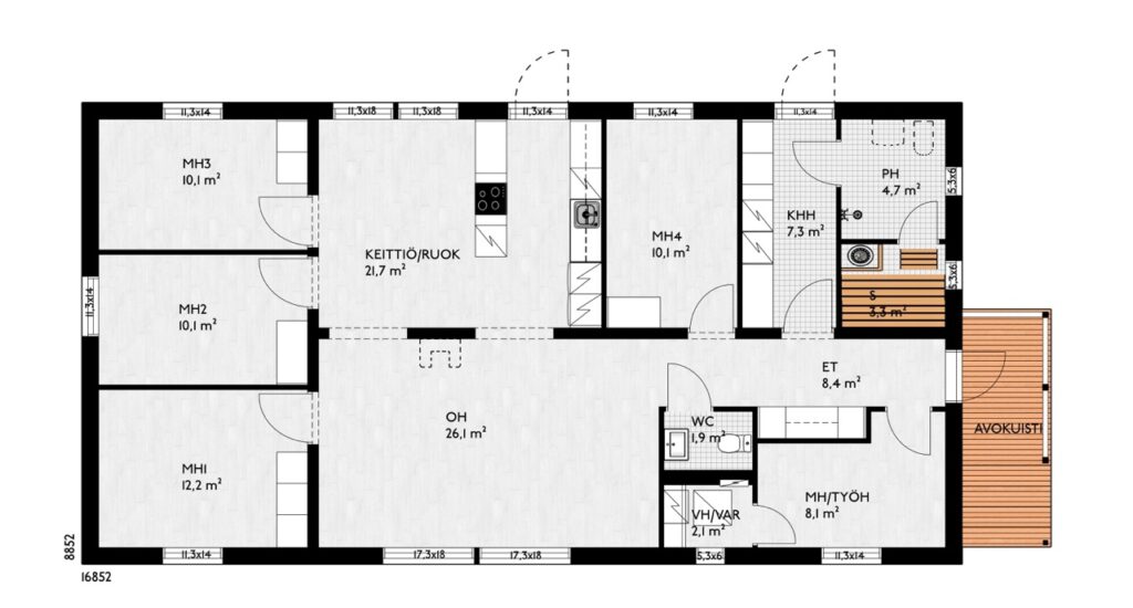 Peilikuva mallista Koskenranta 149 PS