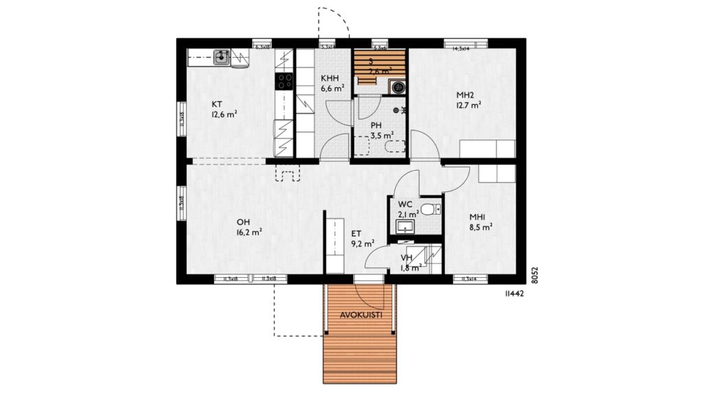 Peilikuva mallista Pirkkiö 92 A