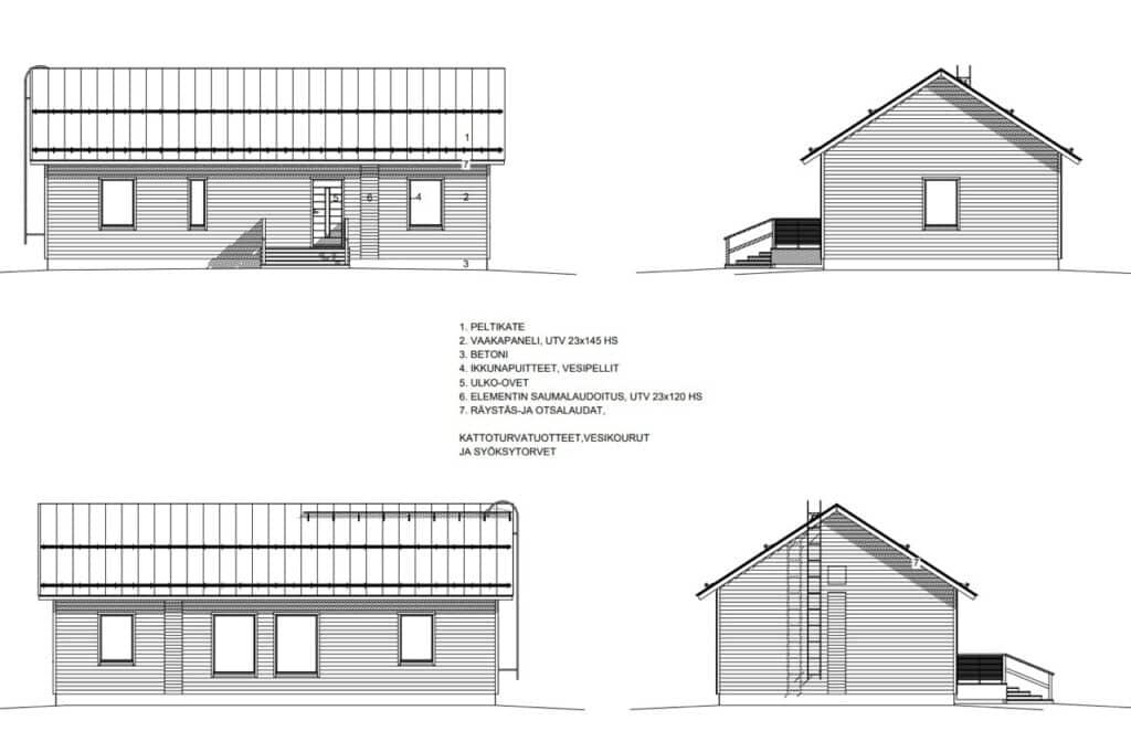 Kuusiluoto 120 B julkisivut