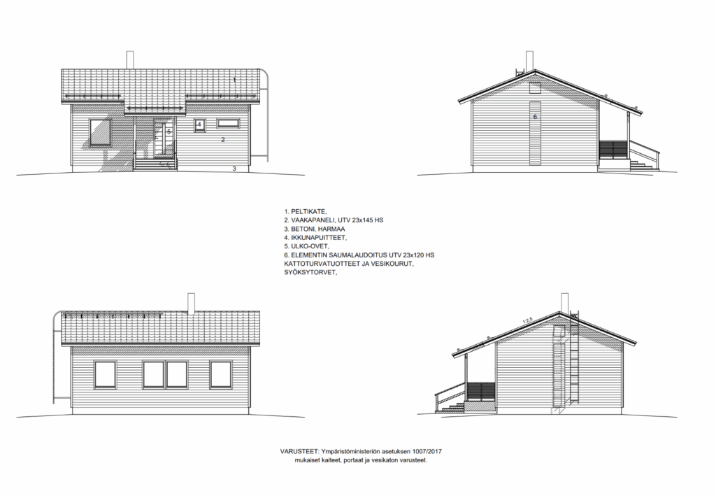 Kaakamo 67 puutalo julkisivut