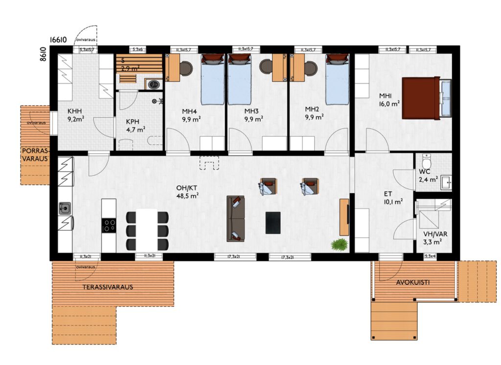 Peilikuva mallista Hirsi-Mustaranta ES