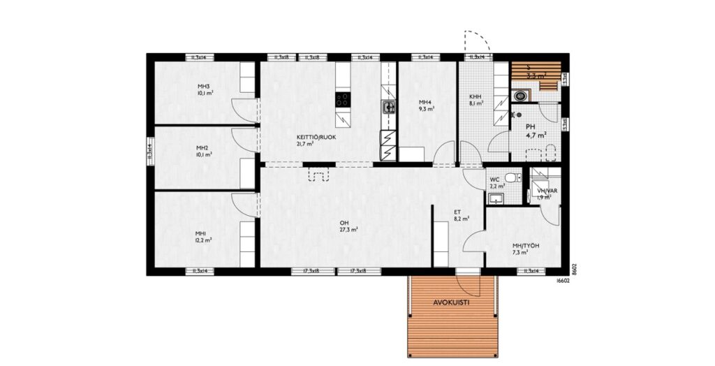 Peilikuva mallista Hirsi-Koskenranta ES
